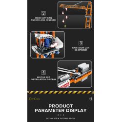 REOBRIX 22013 non  CẨU THÁP bộ đồ chơi xếp lắp ráp ghép mô hình  TOWER CRANE Kỹ Thuật Công Nghệ Cao Mô Hình Phương Tiện 1288 khối