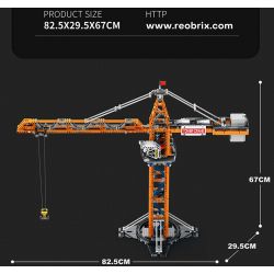 REOBRIX 22013 non  CẨU THÁP bộ đồ chơi xếp lắp ráp ghép mô hình  TOWER CRANE Kỹ Thuật Công Nghệ Cao Mô Hình Phương Tiện 1288 khối