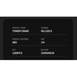 REOBRIX 22013 non  CẨU THÁP bộ đồ chơi xếp lắp ráp ghép mô hình  TOWER CRANE Kỹ Thuật Công Nghệ Cao Mô Hình Phương Tiện 1288 khối