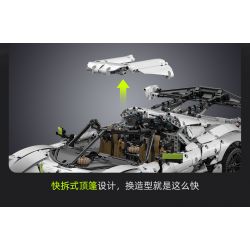 CADA DOUBLEE C61048 61048 non  BÓNG MA THỤY ĐIỂN FANTASMA tỷ lệ 1:8 bộ đồ chơi xếp lắp ráp ghép mô hình FANTASMA SPORTS CAR 4346 khối