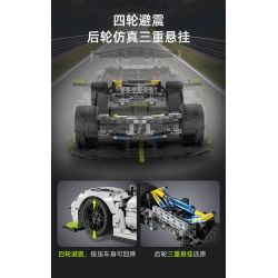 CADA DOUBLEE C61048 61048 non  BÓNG MA THỤY ĐIỂN FANTASMA tỷ lệ 1:8 bộ đồ chơi xếp lắp ráp ghép mô hình FANTASMA SPORTS CAR 4346 khối