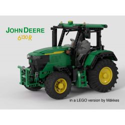 REBRICKABLE MOC-33452 33452 MOC33452 REOBRIX 22015 non  MÁY KÉO NÔNG NGHIỆP JOHN HƯƠUE 6130 R bộ đồ chơi xếp lắp ráp ghép mô hình  JOHN DEERE 6130 Kỹ Thuật Công Nghệ Cao Mô Hình Phương Tiện 1828 khối