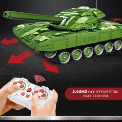 REOBRIX 55026 non  TRẬN CHIẾN XE TĂNG ĐIỀU KHIỂN TỪ XA GOLIATH VII bộ đồ chơi xếp lắp ráp ghép mô hình Military Army TANK BATTLE Quân Sự Bộ Đội 1516 khối