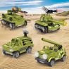 ZHEGAO QL2133 2133 non  MINI LONG GUN TANK 4 KẾT HỢP bộ đồ chơi xếp lắp ráp ghép mô hình Military Army Quân Sự Bộ Đội 654 khối