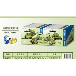 ZHEGAO QL2133 2133 non  MINI LONG GUN TANK 4 KẾT HỢP bộ đồ chơi xếp lắp ráp ghép mô hình Military Army Quân Sự Bộ Đội 654 khối