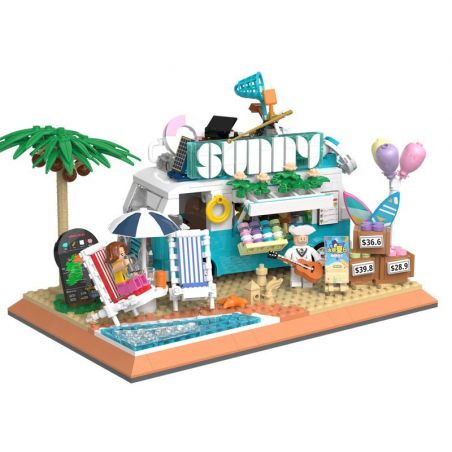 ZHEGAO 00415 non  TRÀ MEME MÙA HÈ bộ đồ chơi xếp lắp ráp ghép mô hình Creator SUMMER TEA Sáng Tạo 836 khối