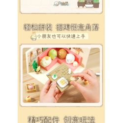 Enlighten 77015 Qman 77015 non  CẢNH TRÀ CHIỀU VUI VẺ bộ đồ chơi xếp lắp ráp ghép mô hình