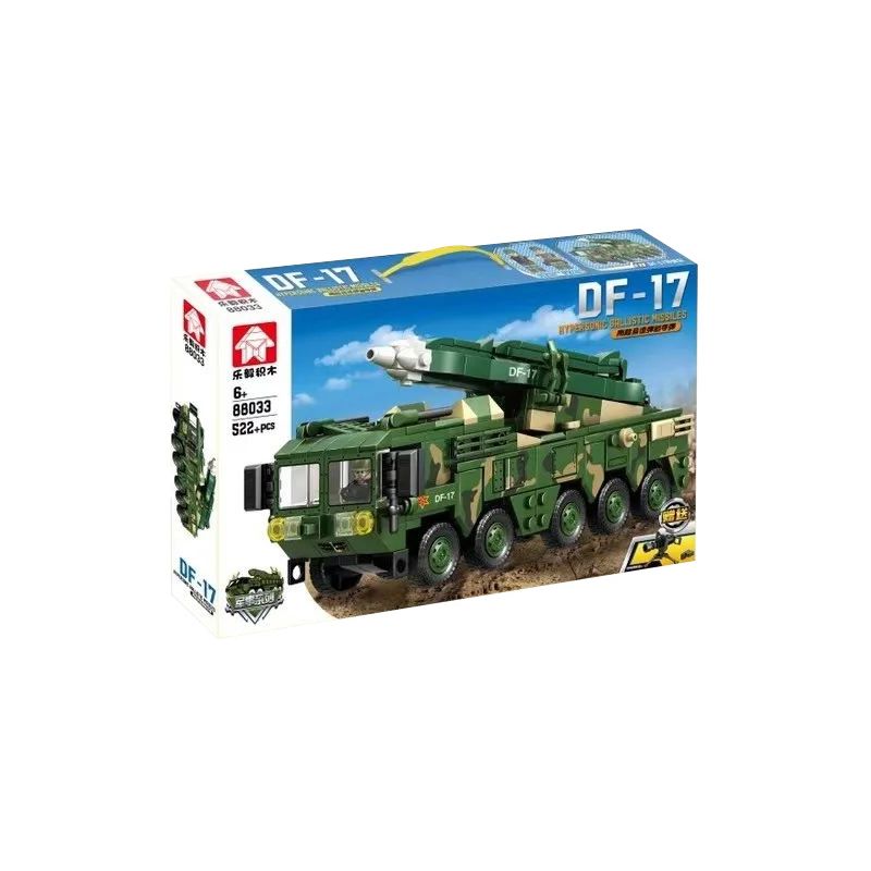 LEYI 88033 non  TÊN LỬA ĐẠN ĐẠO SIÊU THANH DONGFENG 17 bộ đồ chơi xếp lắp ráp ghép mô hình Military Army DF-17 HYPERSONIC BALLISTIC MISSILES Quân Sự Bộ Đội 522 khối