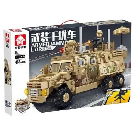 LEYI 88032 non  PHƯƠNG TIỆN GÂY NHIỄU VŨ TRANG CHIẾN TRANH THÔNG TIN bộ đồ chơi xếp lắp ráp ghép mô hình Military Army ARMED JAMMING CAR Quân Sự Bộ Đội 468 khối