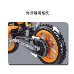 SX 88032 non  MÔ TÔ ĐUA KTM 450 tỷ lệ 1:8 bộ đồ chơi xếp lắp ráp ghép mô hình  KTM 450 RALLY Kỹ Thuật Công Nghệ Cao Mô Hình Phương Tiện 565 khối