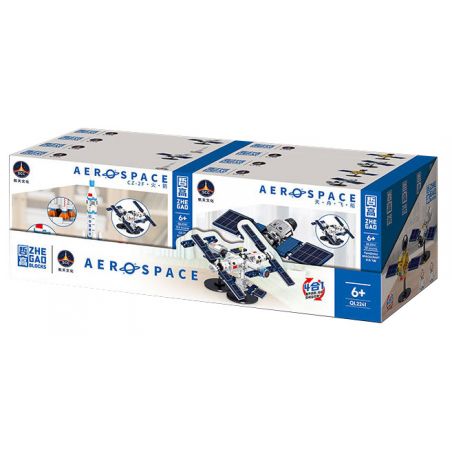 ZHEGAO QL2241 2241 non  TRẠM VŨ TRỤ LẮP 4 LOẠI TÊN LỬA CZ-2F TÀU THIÊN CHÂU THẦN 12 VỆ TINH BẮC ĐẨU bộ đồ chơi xếp lắp ráp ghép mô hình Space AEROSPACE Thám Hiểm Không Gian 495 khối