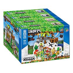ZHEGAO QL2521 2521 non  CUỘC PHIÊU LƯU TRANG TRẠI THÔ bộ đồ chơi xếp lắp ráp ghép mô hình Minecraft CUBE WORLD Game Xây Dựng 1011 khối