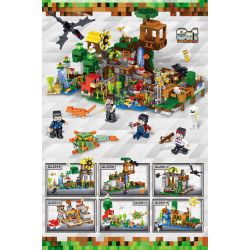 ZHEGAO QL2521 2521 non  CUỘC PHIÊU LƯU TRANG TRẠI THÔ bộ đồ chơi xếp lắp ráp ghép mô hình Minecraft CUBE WORLD Game Xây Dựng 1011 khối