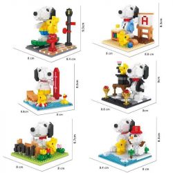 HSANHE CACO S056 non  SNOOPY SÂN KHẤU 6 PHONG CÁCH bộ đồ chơi xếp lắp ráp ghép mô hình Movie & Game PEANUTS SNOOPY Phim Và Trò Chơi