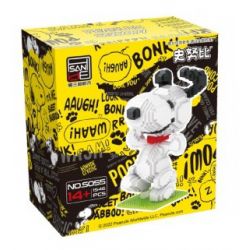 HSANHE CACO S055 non  RÌNH MÒ bộ đồ chơi xếp lắp ráp ghép mô hình Movie & Game PEANUTS SNOOPY Phim Và Trò Chơi 1546 khối