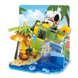 HSANHE CACO S009 non  MÁY BAY bộ đồ chơi xếp lắp ráp ghép mô hình Snoopy PEANUTS SNOOPY Chú Chó 278 khối