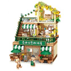 INBRIXX 881101 non  QUÁN CÀ PHÊ CHỮA BỆNH TEDDY bộ đồ chơi xếp lắp ráp ghép mô hình 1381 khối