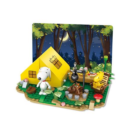 HSANHE CACO S007 non  CẮM TRẠI bộ đồ chơi xếp lắp ráp ghép mô hình Snoopy PEANUTS SNOOPY Chú Chó 318 khối