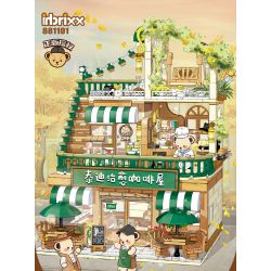 INBRIXX 881101 non  QUÁN CÀ PHÊ CHỮA BỆNH TEDDY bộ đồ chơi xếp lắp ráp ghép mô hình 1381 khối