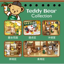 INBRIXX 881101 non  QUÁN CÀ PHÊ CHỮA BỆNH TEDDY bộ đồ chơi xếp lắp ráp ghép mô hình 1381 khối