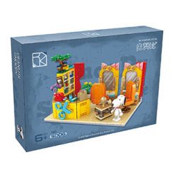 HSANHE CACO S006 non  TIỆM HỚT TÓC bộ đồ chơi xếp lắp ráp ghép mô hình Snoopy PEANUTS SNOOPY Chú Chó 647 khối