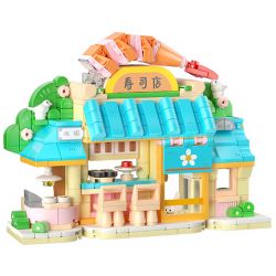 WEKKI 516406 non  NHÀ HÀNG SUSHI CHIBI MARUKO bộ đồ chơi xếp lắp ráp ghép mô hình