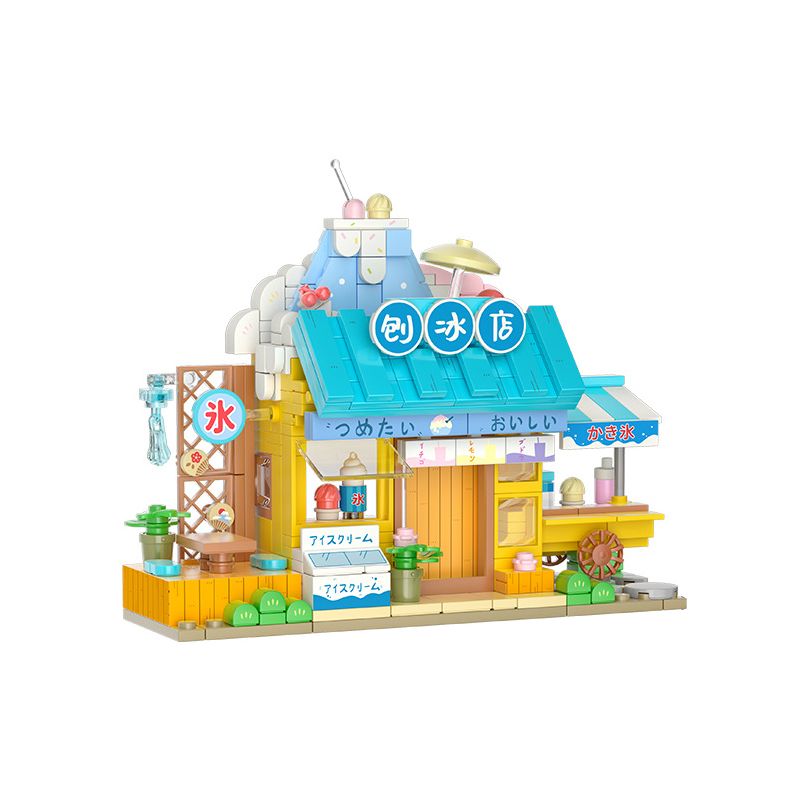 WEKKI 516404 non  TIỆM ĐÁ BÀO CHIBI MARUKO bộ đồ chơi xếp lắp ráp ghép mô hình