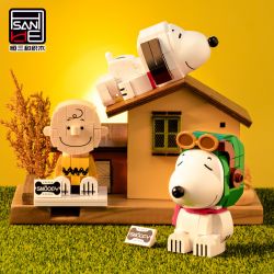 HSANHE CACO S004 non  SNOOPY 7 PHONG CÁCH bộ đồ chơi xếp lắp ráp ghép mô hình Movie & Game PEANUTS SNOOPY Phim Và Trò Chơi