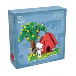 HSANHE CACO S002 non  NGÔI NHÀ MÀU ĐỎ SNOOPY CẢNH bộ đồ chơi xếp lắp ráp ghép mô hình PEANUTS SNOOPY Chú Chó 315 khối