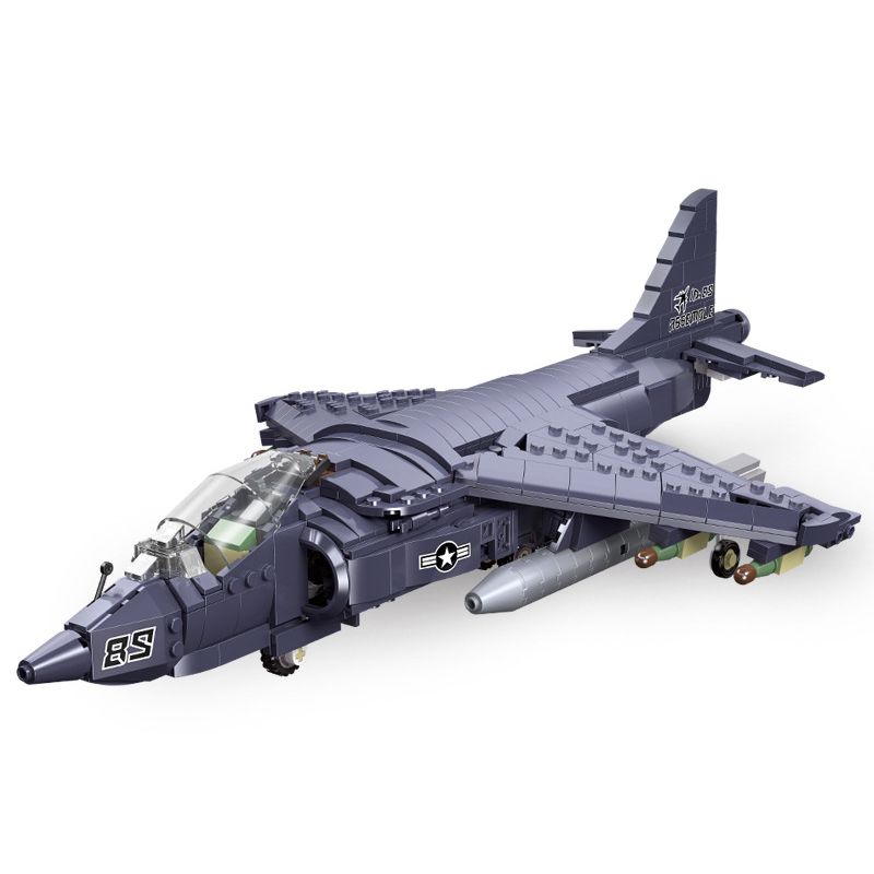 JIESTAR 61052 non  MÁY BAY CƯỜNG KÍCH AV-8 SEA HARRIER II bộ đồ chơi xếp lắp ráp ghép mô hình Frozen AV-8 II Nữ Hoàng Băng Giá 807 khối