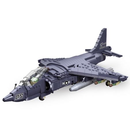JIESTAR 61052 non  MÁY BAY CƯỜNG KÍCH AV-8 SEA HARRIER II bộ đồ chơi xếp lắp ráp ghép mô hình Frozen AV-8 II Nữ Hoàng Băng Giá 807 khối