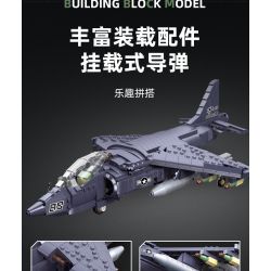JIESTAR 61052 non  MÁY BAY CƯỜNG KÍCH AV-8 SEA HARRIER II bộ đồ chơi xếp lắp ráp ghép mô hình Frozen AV-8 II Nữ Hoàng Băng Giá 807 khối
