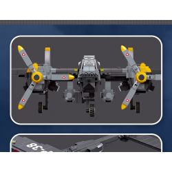 JIESTAR 61046 non  MÁY BAY CHIẾN ĐẤU P-38 tỷ lệ 1:14 bộ đồ chơi xếp lắp ráp ghép mô hình Military Army Quân Sự Bộ Đội 937 khối
