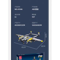 JIESTAR 61046 non  MÁY BAY CHIẾN ĐẤU P-38 tỷ lệ 1:14 bộ đồ chơi xếp lắp ráp ghép mô hình Military Army Quân Sự Bộ Đội 937 khối