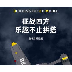 JIESTAR 61046 non  MÁY BAY CHIẾN ĐẤU P-38 tỷ lệ 1:14 bộ đồ chơi xếp lắp ráp ghép mô hình Military Army Quân Sự Bộ Đội 937 khối