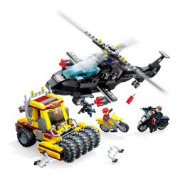 GUDI 10205 non  ĐUỔI DIỀU HÂU ĐEN bộ đồ chơi xếp lắp ráp ghép mô hình Police LIVIN'CITY Cảnh Sát 660 khối