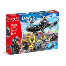 GUDI 10205 non  ĐUỔI DIỀU HÂU ĐEN bộ đồ chơi xếp lắp ráp ghép mô hình Police LIVIN'CITY Cảnh Sát 660 khối