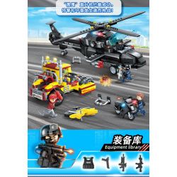 GUDI 10205 non  ĐUỔI DIỀU HÂU ĐEN bộ đồ chơi xếp lắp ráp ghép mô hình Police LIVIN'CITY Cảnh Sát 660 khối