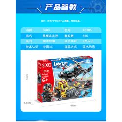 GUDI 10205 non  ĐUỔI DIỀU HÂU ĐEN bộ đồ chơi xếp lắp ráp ghép mô hình Police LIVIN'CITY Cảnh Sát 660 khối
