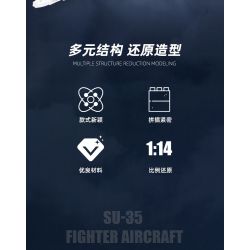 JIESTAR 61050 non  TIÊM KÍCH SU35 tỷ lệ 1:14 bộ đồ chơi xếp lắp ráp ghép mô hình Military Army SU-35 Quân Sự Bộ Đội 1530 khối
