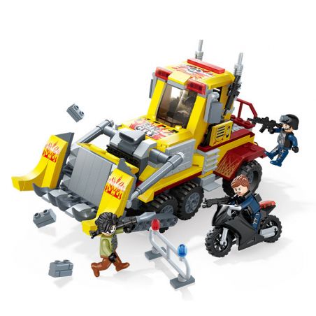 GUDI 10204 non  CHẶN XE ???I CÓ VŨ TRANG bộ đồ chơi xếp lắp ráp ghép mô hình Police LIVIN'CITY Cảnh Sát 358 khối