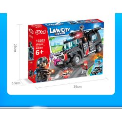 GUDI 10203 non  CUỘC TẤN CÔNG HUMVEE bộ đồ chơi xếp lắp ráp ghép mô hình Police LIVIN'CITY Cảnh Sát 356 khối