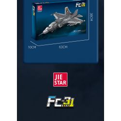 JIESTAR 61051 non  TIÊM KÍCH TÀNG HÌNH J-31 tỷ lệ 1:14 bộ đồ chơi xếp lắp ráp ghép mô hình Military Army FC-31 Quân Sự Bộ Đội 1691 khối