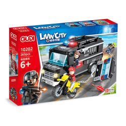 GUDI 10202 non  CUỘC KHỦNG HOẢNG TÙ NHÂN bộ đồ chơi xếp lắp ráp ghép mô hình Police LIVIN'CITY Cảnh Sát 263 khối
