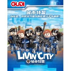 GUDI 10202 non  CUỘC KHỦNG HOẢNG TÙ NHÂN bộ đồ chơi xếp lắp ráp ghép mô hình Police LIVIN'CITY Cảnh Sát 263 khối
