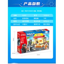 GUDI 10201 non  HỘP TRƯNG BÀY CẢNH SÁT ĐẶC NHIỆM THÀNH PHỐ 4 KIỂU bộ đồ chơi xếp lắp ráp ghép mô hình City LIVIN'CITY 464 khối