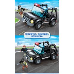 GUDI 10201 non  HỘP TRƯNG BÀY CẢNH SÁT ĐẶC NHIỆM THÀNH PHỐ 4 KIỂU bộ đồ chơi xếp lắp ráp ghép mô hình City LIVIN'CITY 464 khối