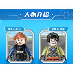 GUDI 10201 non  HỘP TRƯNG BÀY CẢNH SÁT ĐẶC NHIỆM THÀNH PHỐ 4 KIỂU bộ đồ chơi xếp lắp ráp ghép mô hình City LIVIN'CITY 464 khối