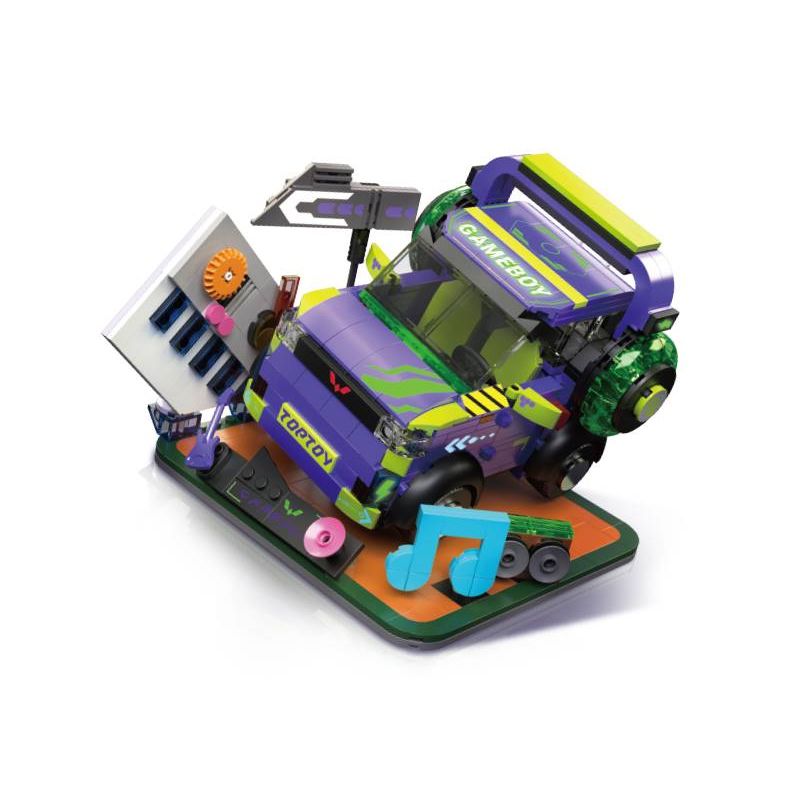 TOP TOY 2104 non  WULING MINIEV MÀU TÍM THỜI THƯỢNG bộ đồ chơi xếp lắp ráp ghép mô hình Racers GAME BOY Đua Tốc Độ