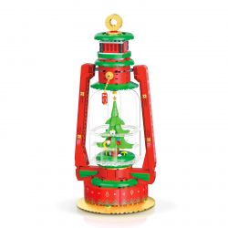 WEIGHT 6003 non  ĐÈN CẮM TRẠI GIÁNG SINH bộ đồ chơi xếp lắp ráp ghép mô hình Christmas 806 khối